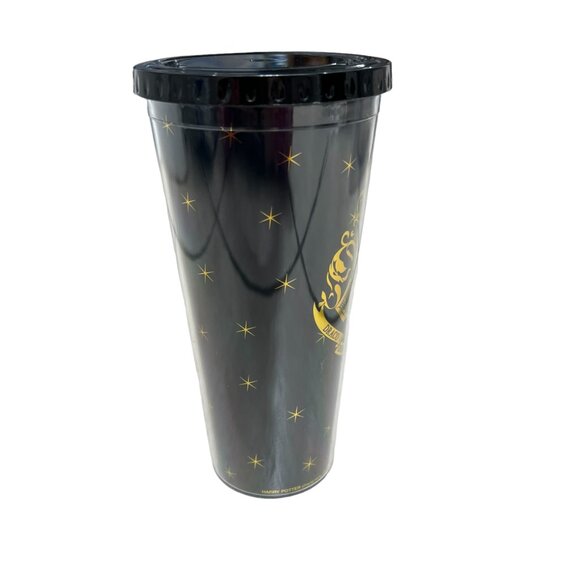 Harry Potter Hogwarts Crest Warner Bros black and gold travel tumbler cup 22 oz - Picture 4 of 12